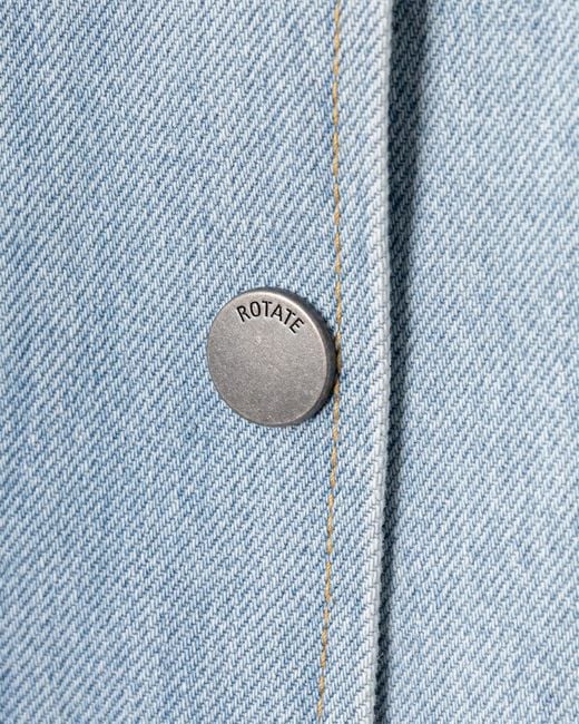ROTATE BIRGER CHRISTENSEN Blue Laced Denim Jacket With Adjustable Waist