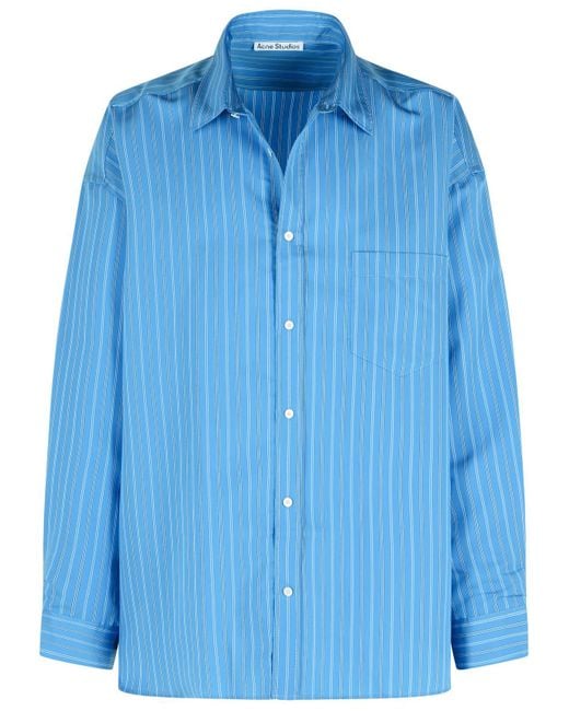 Acne Blue Lyocell Blend Shirt