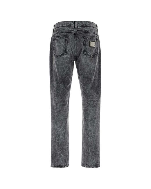 Dolce & Gabbana Gray Black Denim Jeans for men