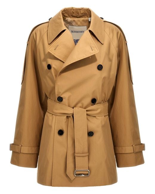Burberry Natural Double Breasted Short Trench Coat