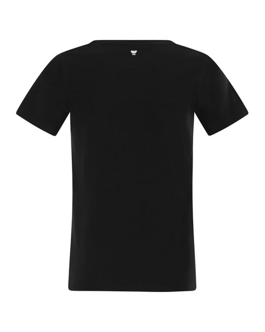 Weekend by Maxmara Black Wkdmultib Basic Cotton Jersey T Shirt