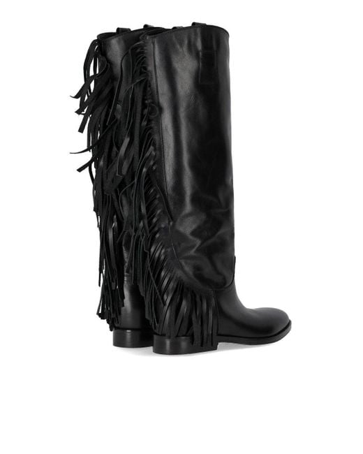 Strategia Black Fringed Boot for men