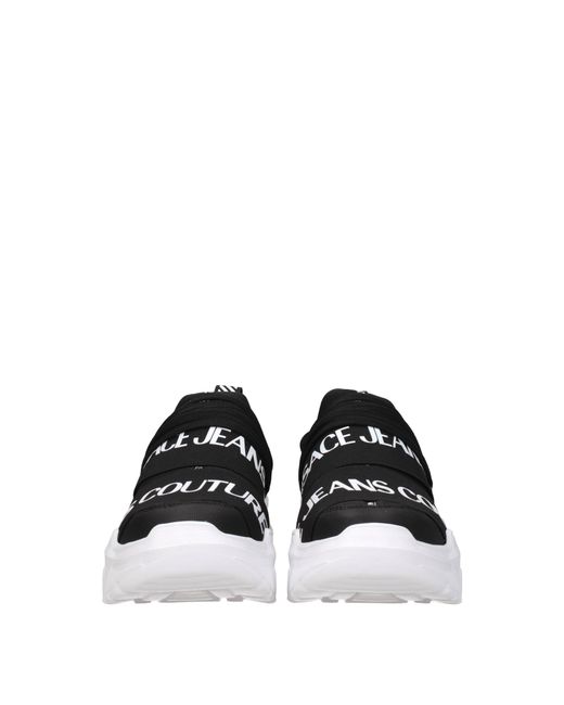 Versace Jeans Black Sneakers Couture Uomo Tessuto Nero for men