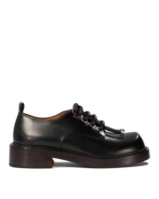 McQueen Black Leather Derby Dress Shoes for men