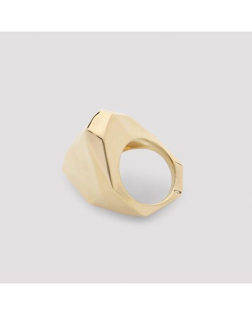 Lanvin Metallic Cubic Metal Brass Ring