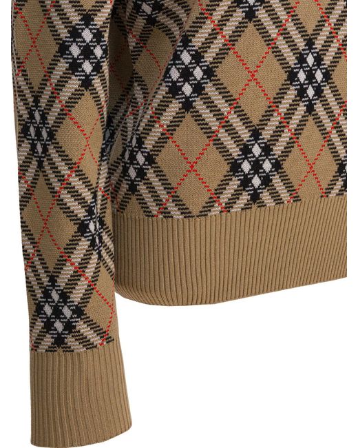 Burberry Brown Wool Blend Crew Neck Sweater