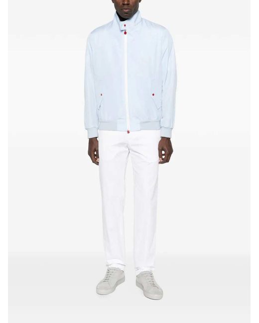 Kiton Blue Jacket With Zip Pocket for men