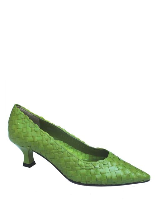 LA ROSE Green Carol Wooden Pumps