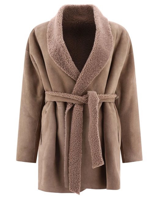 Cuero y chaqueta de oveja Salvatore Santoro de color Brown