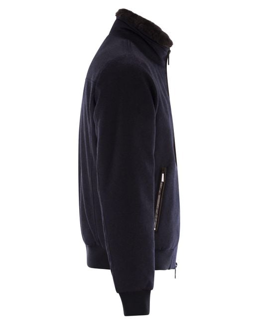 Moorer Blue Bellati Ls9 Padded Bomber Jacket for men