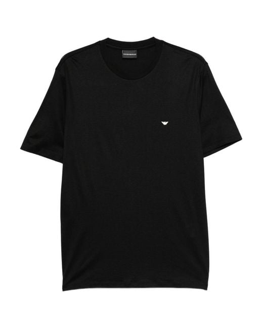 Emporio Armani Black Cotton Blend T-Shirt for men