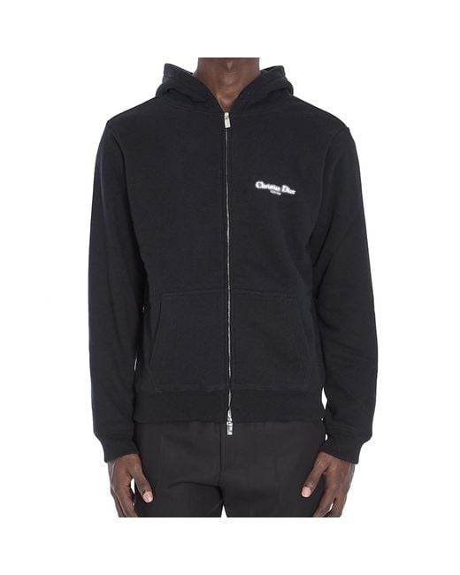 Dior Blue Logo Hooded Sweatshirt for men