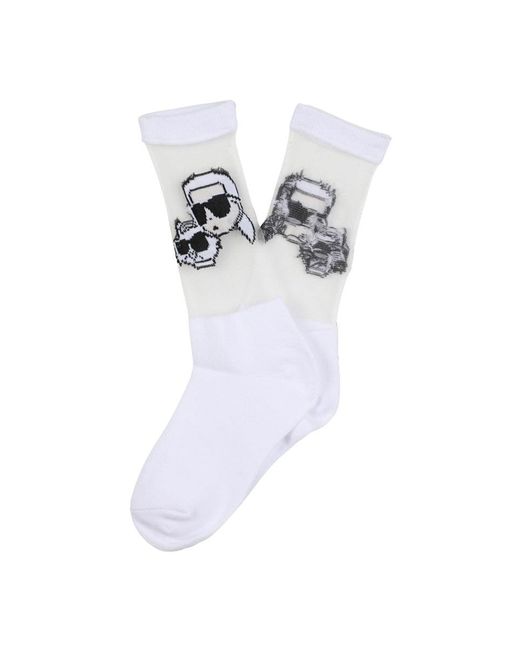 Karl Lagerfeld White Logo Socks
