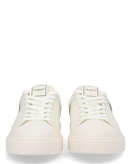 Balmain White B-Court Sneakers for men