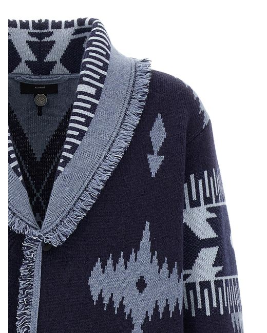 Alanui Blue 'Icon' Cardigan for men