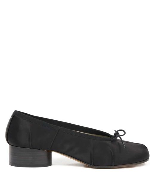 Maison Margiela Black Satin Tabi Ballet Flats