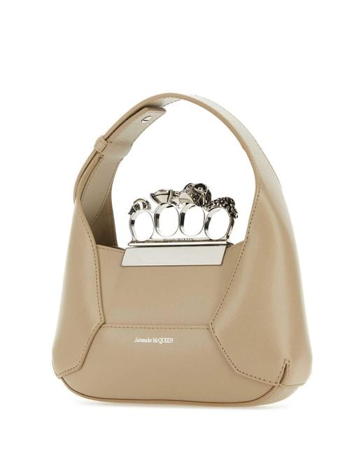 Alexander McQueen Gray Leather Small Seal Shoulder Bag