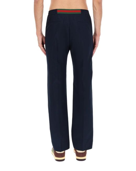 Gucci Blue Technical Panama Pants for men