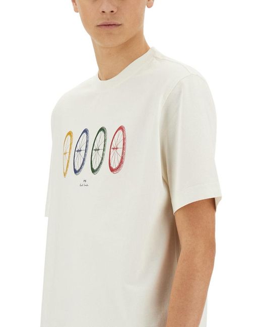 Paul Smith White "Bike Tyres" T Shirt