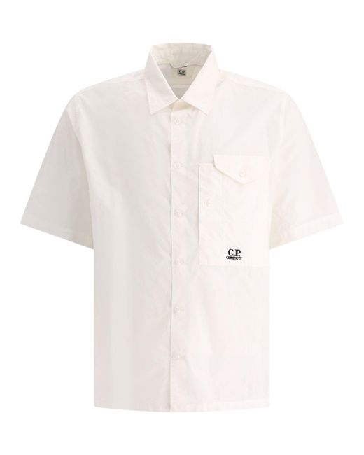 C P Company C.P. Firmenhemd mit gestickter Logo in White für Herren