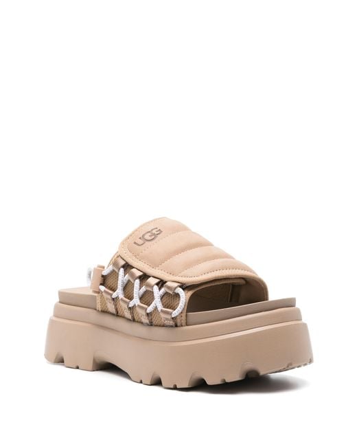 Ugg Pink Callie Suede Platform Slides