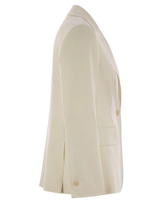 Max Mara White Palchi Wool Gabardine Blazer