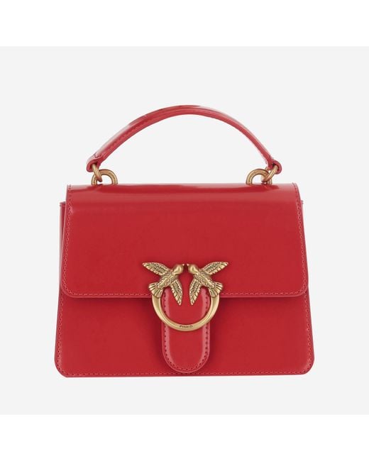 Pinko Red Love One Top Handle Mini Light Bag