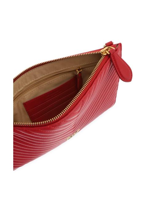 Borsa A Tracolla Classic Flat Love Bag S Imply di Pinko in Red