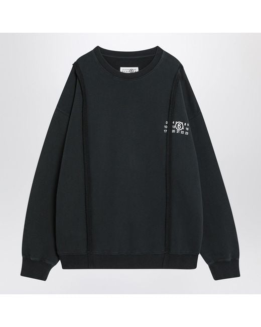 MM6 by Maison Martin Margiela Black Sweatshirt With Numeric Logo In for men
