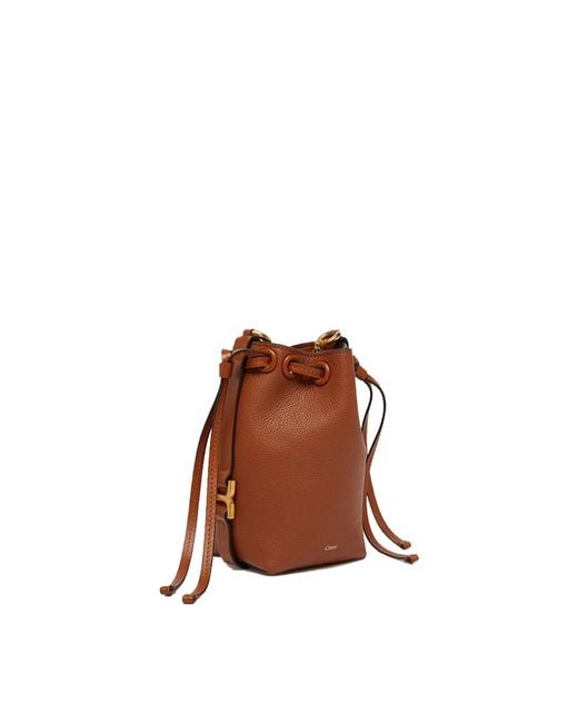 Chloé Brown Chloé Micro Marcie Bucket Bag