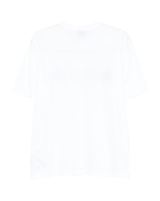 Paul Smith White Organic Cotton Printed T-Shirt for men