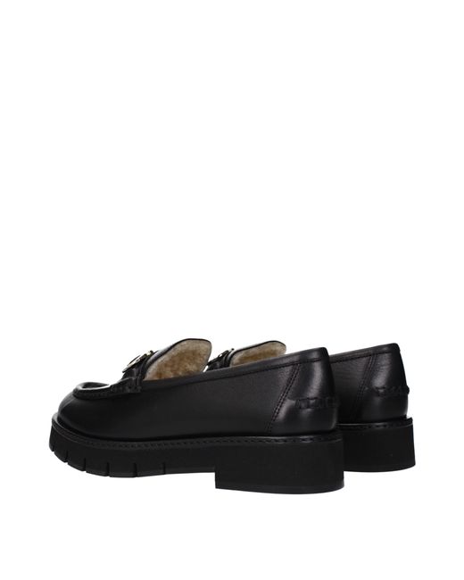 Ferragamo Black Ofelia Moccasins Leather