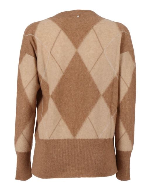Lorena Antoniazzi Brown Knit V Neck
