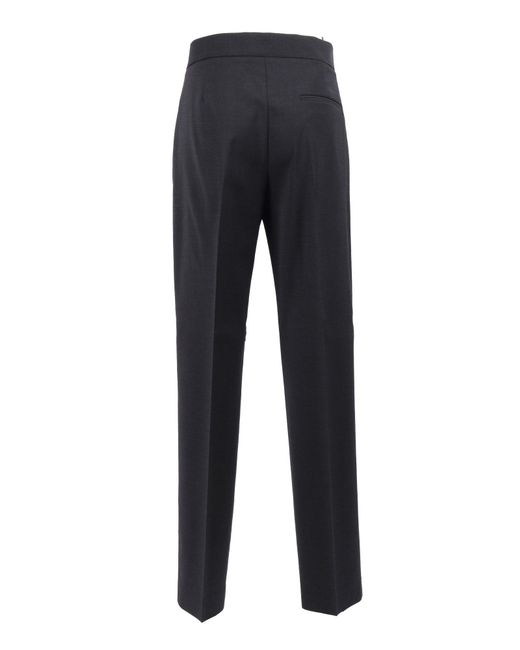 Alberta Ferretti Blue Tailored Straight-Leg Pants With Structured Waistband