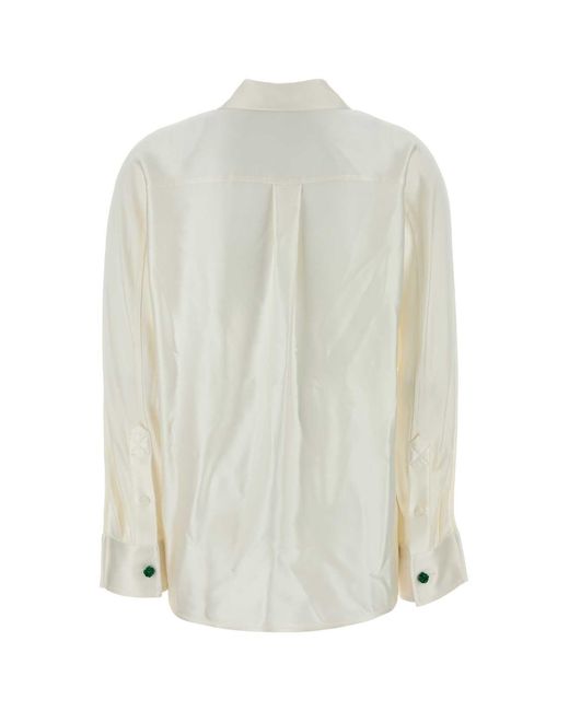 Bottega Veneta White Ivory Silk Shirt