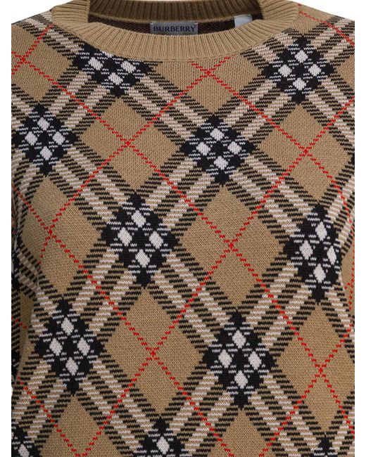 Burberry Brown Wool Blend Crew Neck Sweater
