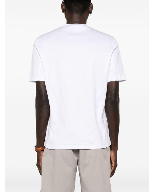 Brunello Cucinelli T-Shirt mit Logo-Stickerei in White für Herren