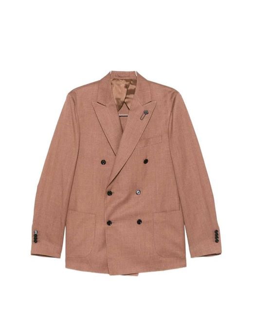 Lardini Brown Double Breasted Blazer