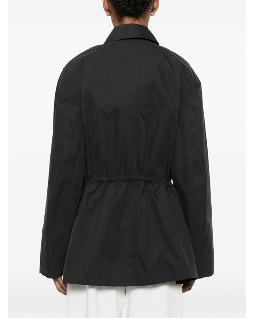 Totême  Black Collared Drawstring Jacket