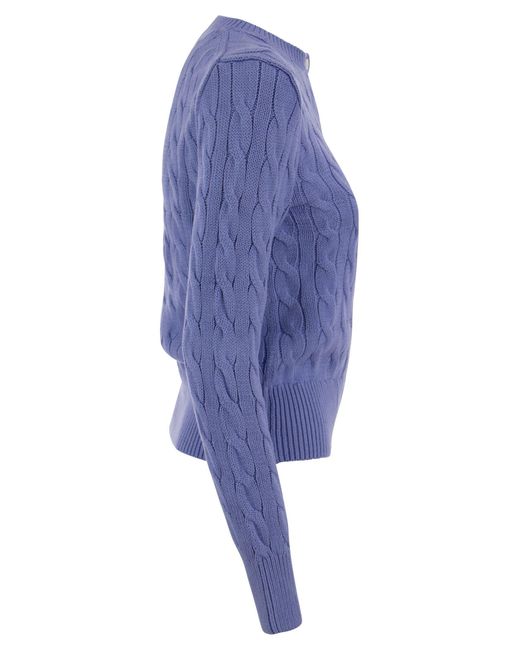 Cárdigan de algodón trenzado Polo Ralph Lauren de color Blue