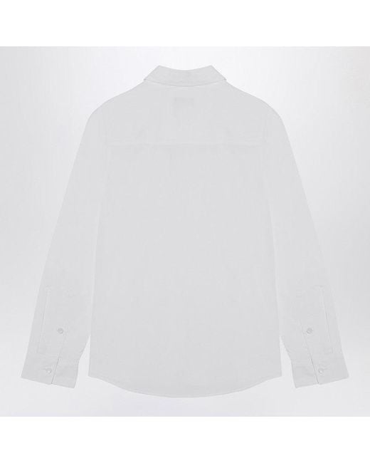 Burberry White Cotton Shirt for men