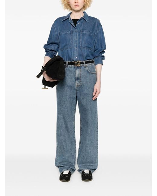 Seven7 Blue Denim Cotton Shirt