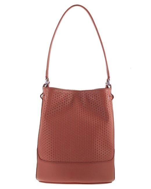 Zanellato Red Monda' Leather Bucket Bag S