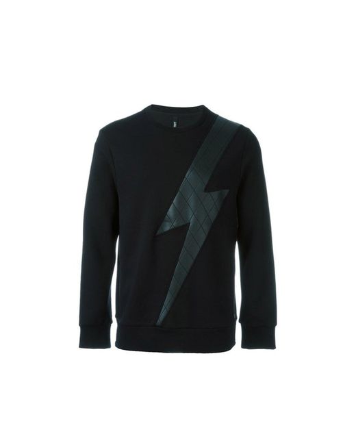 Neil Barrett Black Flash Design Sweatshirt for men