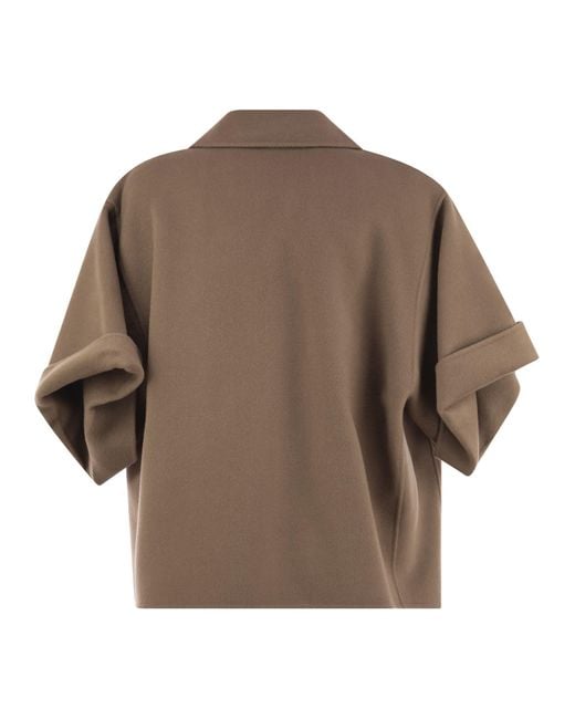 Weekend by Maxmara Brown Pera Short Wool Drap Coat