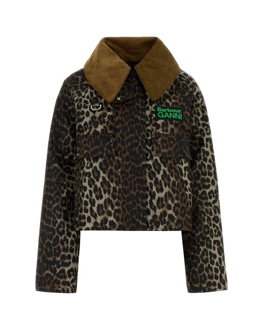 BARBOUR X GANNI Black Printed Cotton Jacket