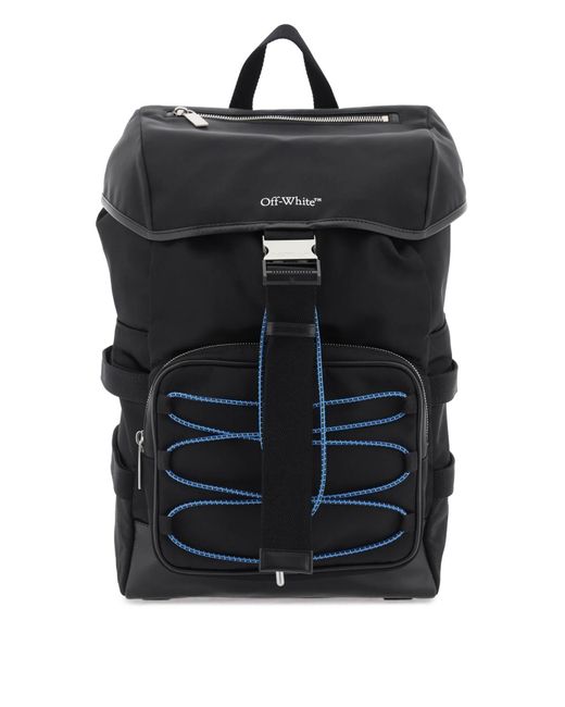 OFF-WHITE: Off White nylon backpack with logo - Black