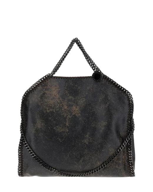 Stella McCartney Falabella 3 Kettingzak In Verouderde Suede in het Black