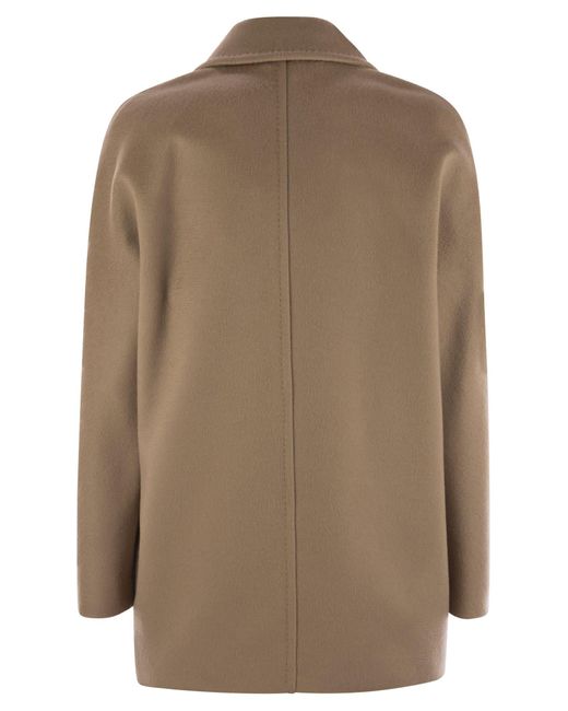 Max Mara Max Mara Studio Sheree Virgin Wool Caban in het Natural