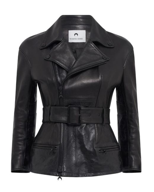 Glossy Moon Cuero Perfecto MARINE SERRE de color Black